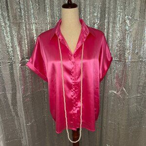 Soft Silk Pink Button Up